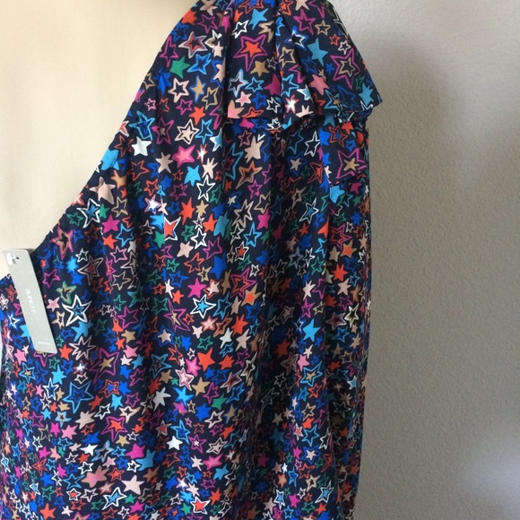 J. Crew long sleeve one shoulder star blouse - Picture 6 of 8